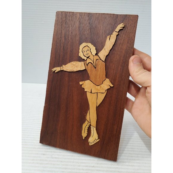 Inlaid Wood Marquetry Ballet dancer, Italian Art, Vintage Wooden Ballet … - Picture 7 of 10